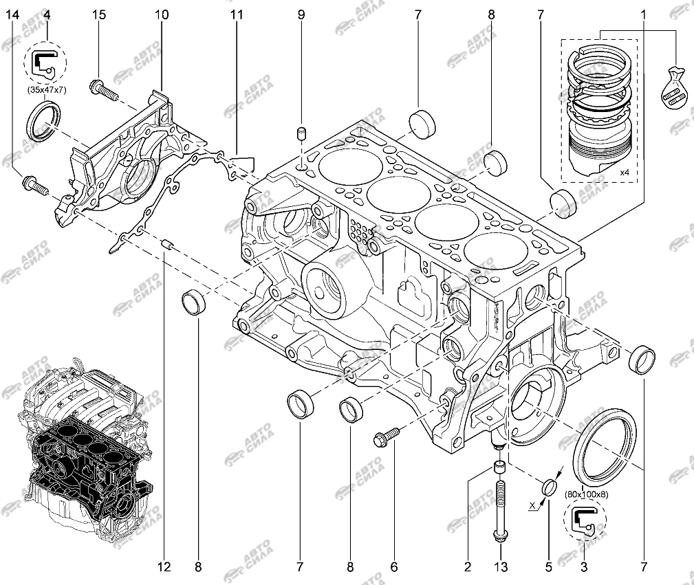 LADA LAGRUS 2012 Блок цилиндров (16 КЛ)