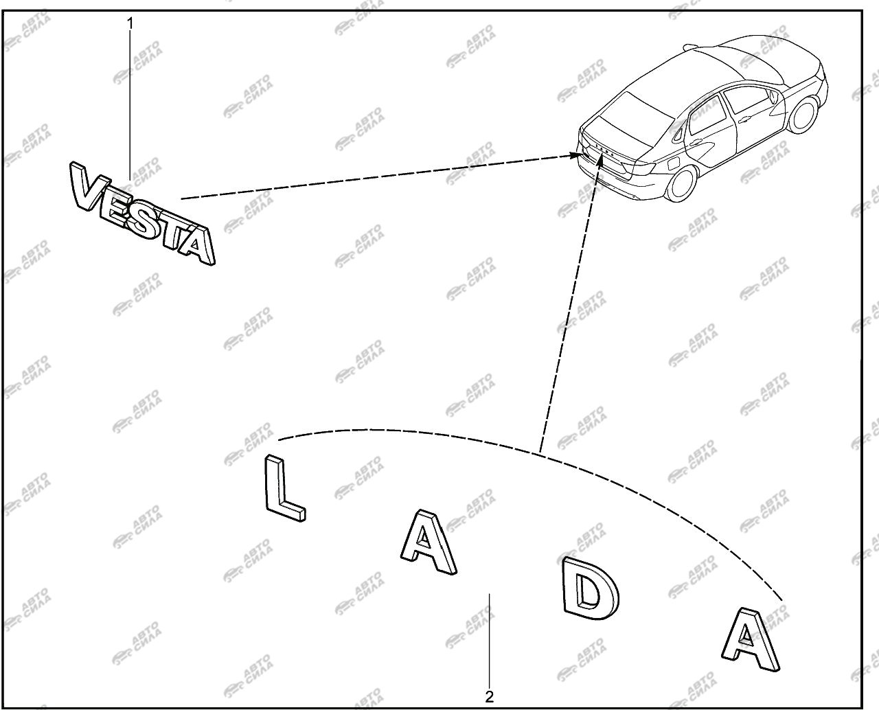 LADA VESTA 2015 560310. Орнамент задка