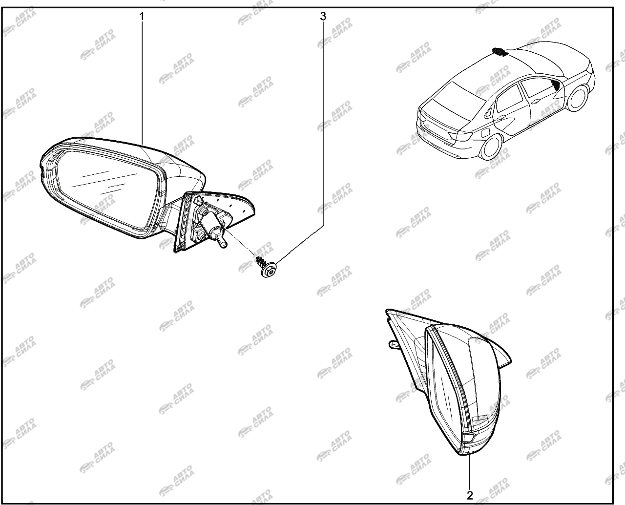 LADA VESTA 2015 562010. Зеркала заднего вида наружные