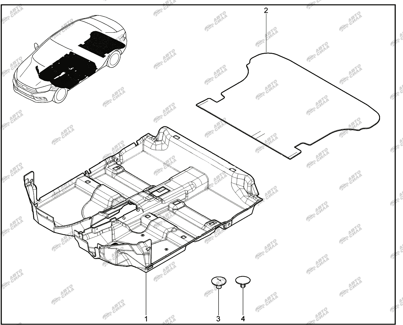 LADA VESTA 2015 690111. Коврики салонные