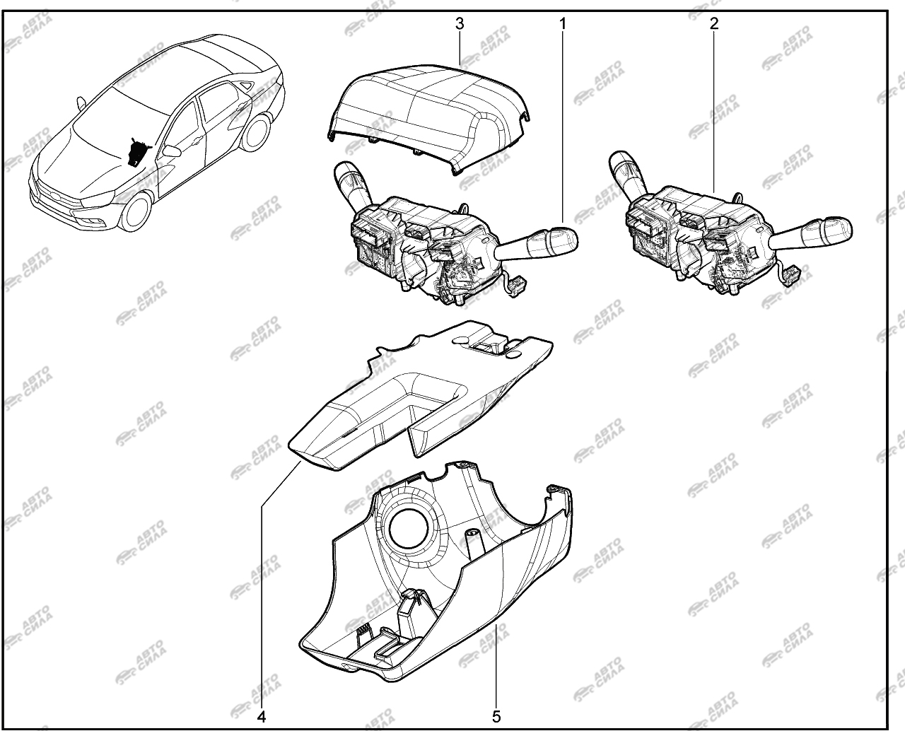 LADA VESTA 2015 840110. Подрулевой переключатель