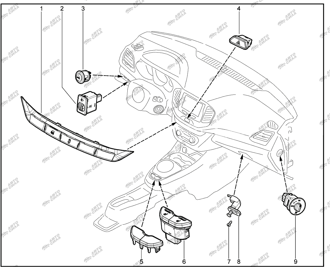 LADA VESTA 2015 842011. Переключатели