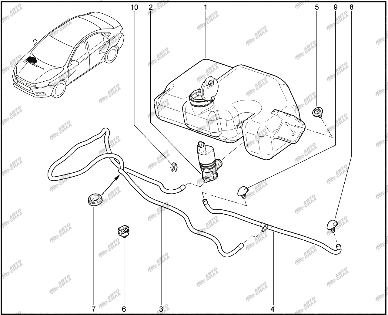 LADA VESTA 2015 860110. Омыватель передних стекол