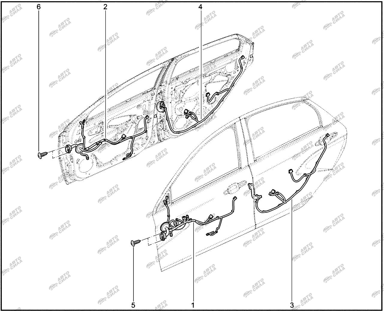 LADA VESTA 2015 880430. Жгут проводов задней двери
