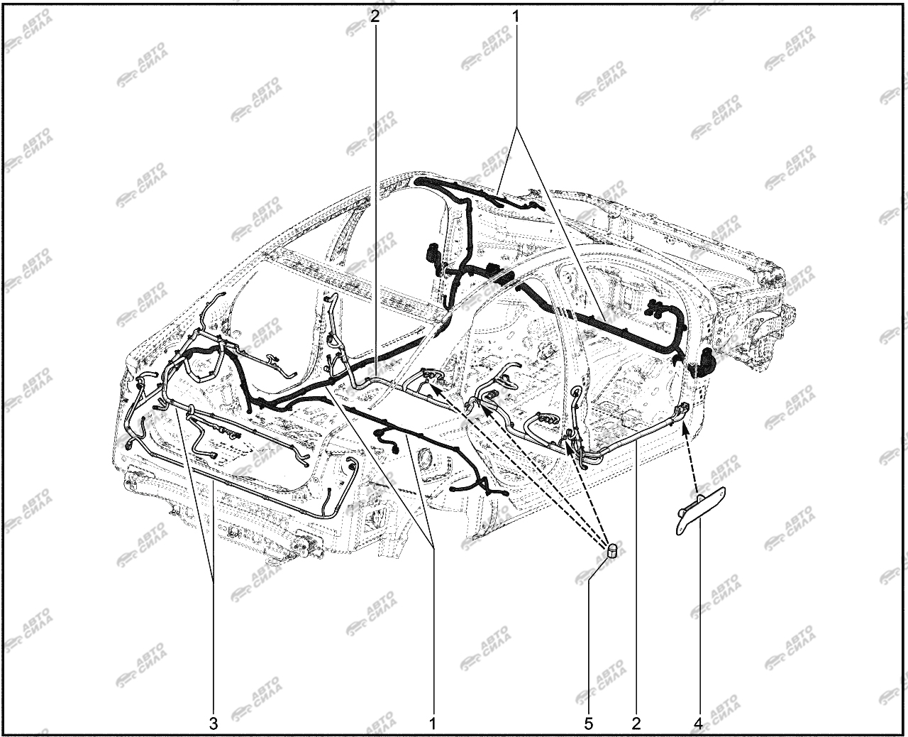 LADA VESTA 2015 885011. Жгуты проводов салона