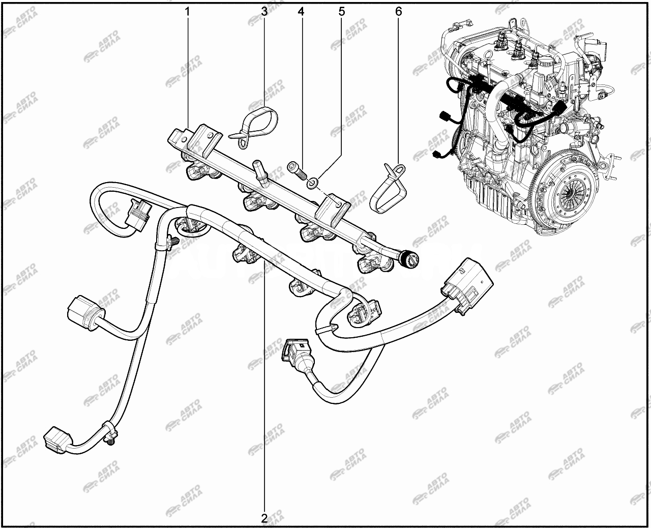 LADA VESTA 2015 125010. Рампа форсунок