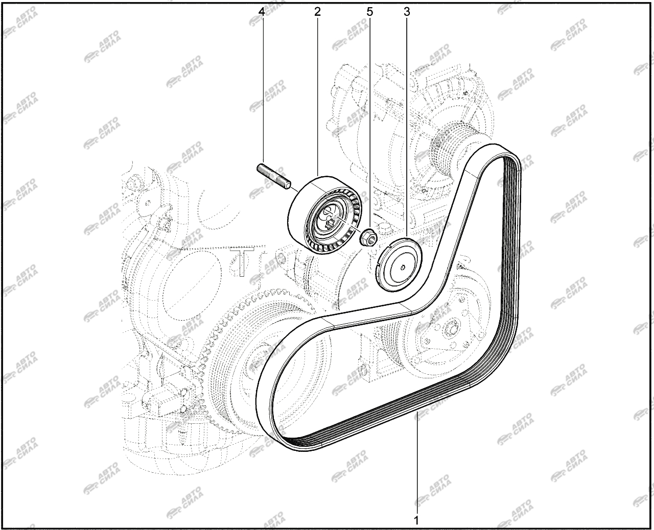 LADA VESTA 2015 156010. Привод навесного оборудования